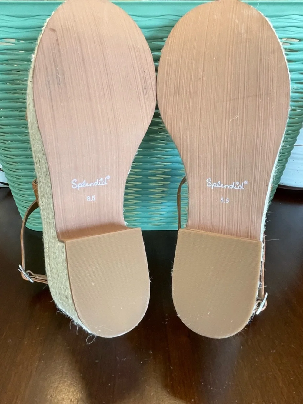 NWOT SPLENDID Bowie Wedge Sandals, Caramel - SZ 8.5